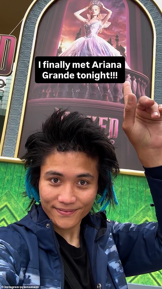 The moment came after Johnson Wen (pictured) frantically rushed Grande at the Singapore Wicked: For Good premiere - in an incident that has set off her PTSD