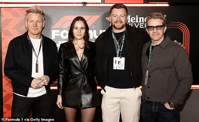 The Olympic swimmer, 30, is engaged to the celebrity chef's daughter Holly, 25, with the pair set to tie the knot soon (Gordon, Holly and Adam seen together in 2024)