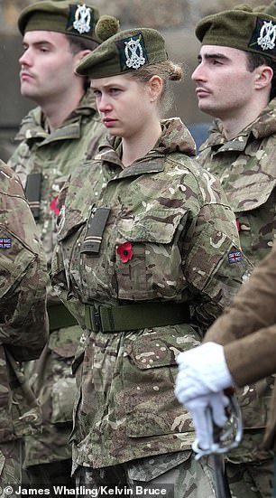 Lady Louise appeared solemn