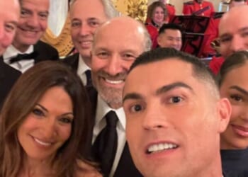 Trump hails Ronaldo and reveals son Barron, 19, is superfan as legend joins White House dinner & snaps selfie with Elon