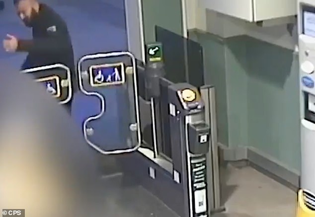 Mohamed gave the student a thumbs up before he groped and attempted to kiss her on an almost empty train