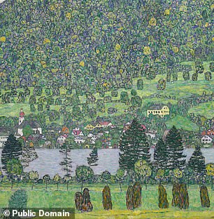 The 1916 Waldabhang bei Unterach in Attersee, or Forest Slope in Unterach on the Attersee painted by Klimt