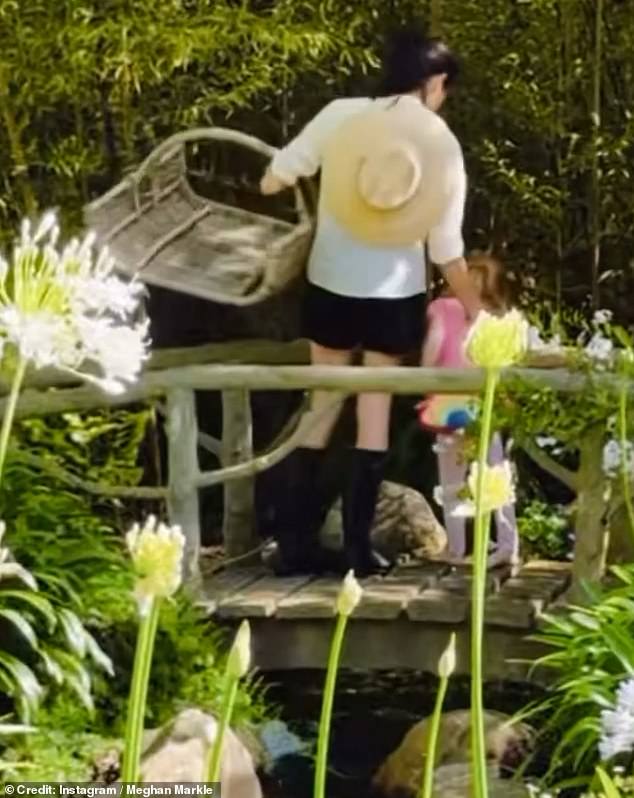 The Duchess of Sussex with Princess Lilibet, who is seen carrying an Amuseables Rainbow bag