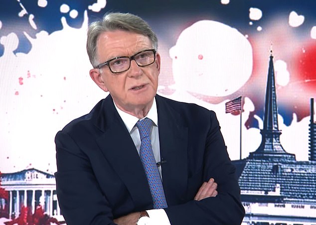 The presenter, 65, was covering the current investigation into Peter Mandelson for urinating in the street in London