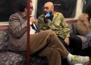 Commuters shocked as they spot Brit comedy legend ranting at viral TikTok star on the Bakerloo line