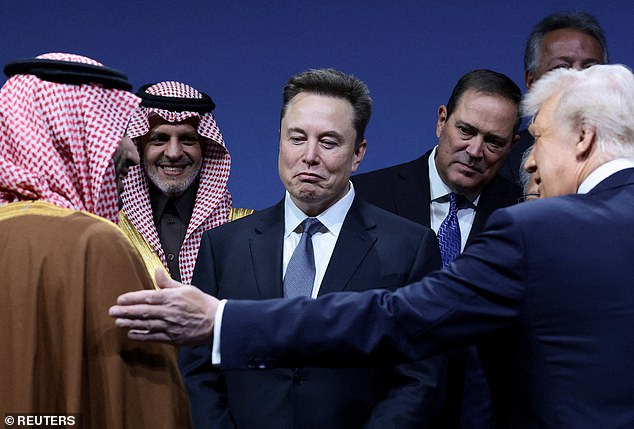 Elon Musk also attended the event with American and Saudi business and government leaders at the Kennedy Center in Washington, DC on November 19, 2025