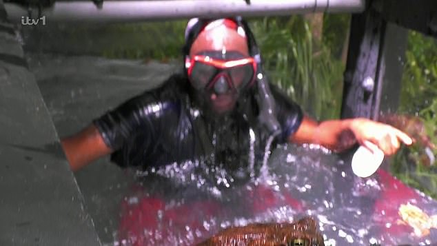 But Eddie soon found himself in trouble after dropping one of the keys for the chest in the now crocodile and snake infested waters