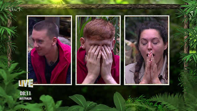 As Ant and Dec returned to camp at the end of the episode it was revealed Aitch, Angry Ginge and Kelly Brook will all be taking part in Thursday's trial