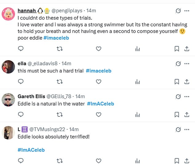 Fans also appeared to sympathise with Eddie as they took to Twitter to share their thoughts on the trial