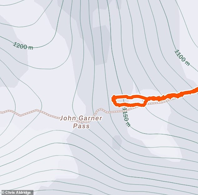 He and the rest of his group had turned back just before John Garner Pass