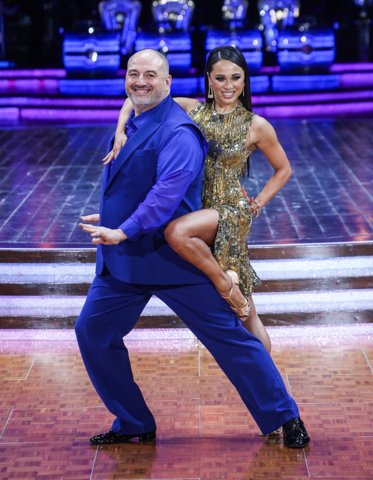 Alja Škorjanec and Michelle Tsiakkas dancing at the Strictly Come Dancing Live Tour 2025 photocall.
