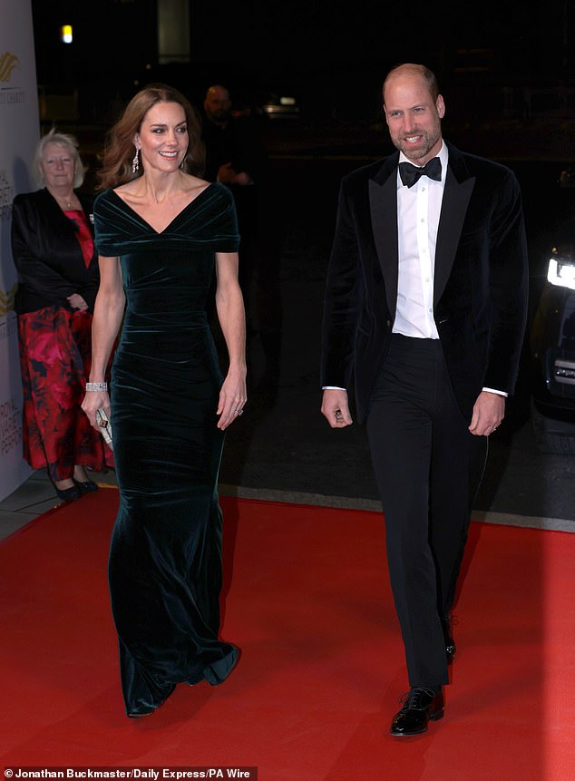 William and Catherine appeared to be in great spirits as they arrived at the event this evening