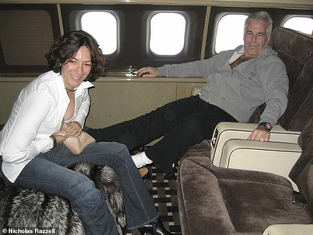 An undated image shows Jeffrey Epstein and Ghislaine Maxwell on his private jet the 'Lolita Express'