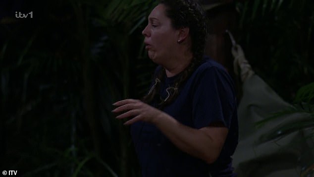 Earlier in the episode Eddie took on the latest Bushtucker Trial - called Scare-ium - to win stars for the eel - but Kelly gagged over the fishy smell when it came to preparing it for dinner