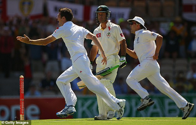 Celebrating the wicket of Ricky Ponting on day one of the second Test in 2010-11, when we had the Aussies two for three early on