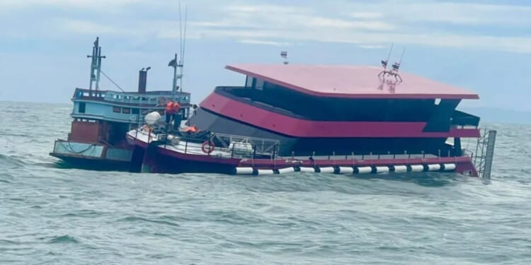 Horror moment tourist ferry SINKS sparking frantic rescue of terrified holidaymakers visiting Brit backpacker hotspot
