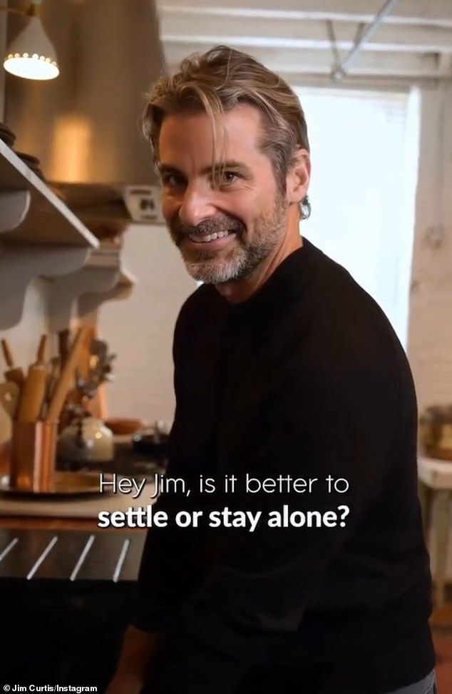 Asked if it is 'better to settle or stay alone' Jim was adamant that relationships should not be entered into lightly. 'I'm gonna say neither,' he told the camera