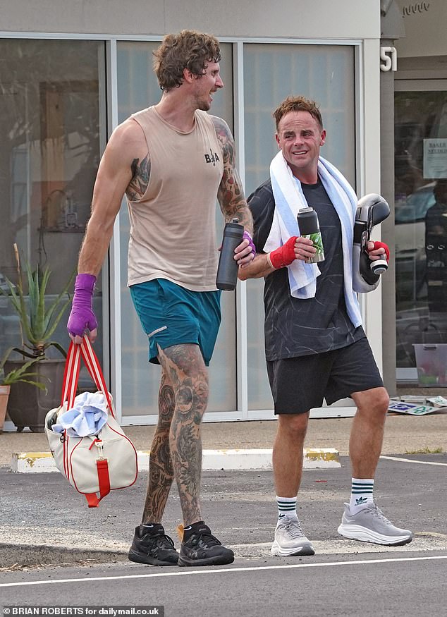 The ITV star, who celebrated his 50th birthday on Tuesday, was accompanied by his bodyguard, who also took part in the class