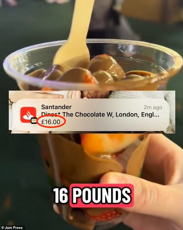 Molly Smith headed to London's Leicester Square with her sister on Saturday in a bid to soak in some early festive cheer - but good tidings were put on hold by the over-priced sweet treat