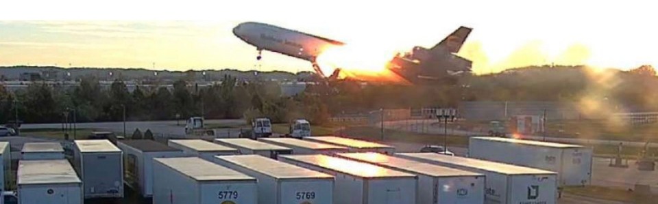UPS Airlines Flight 1354 crashing at Birmingham-Shuttlesworth International Airport.