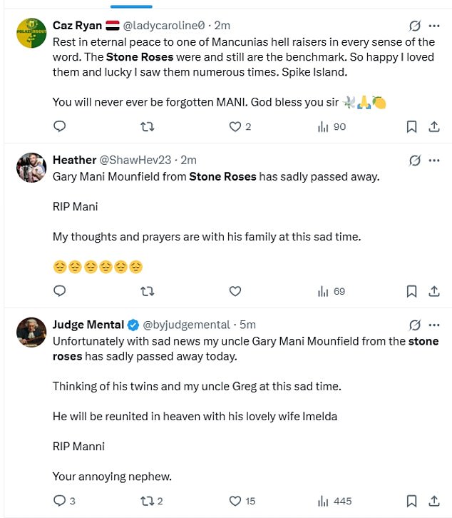 Tributes have since been flooding in across the music world after the announcement of his death was made on Thursday