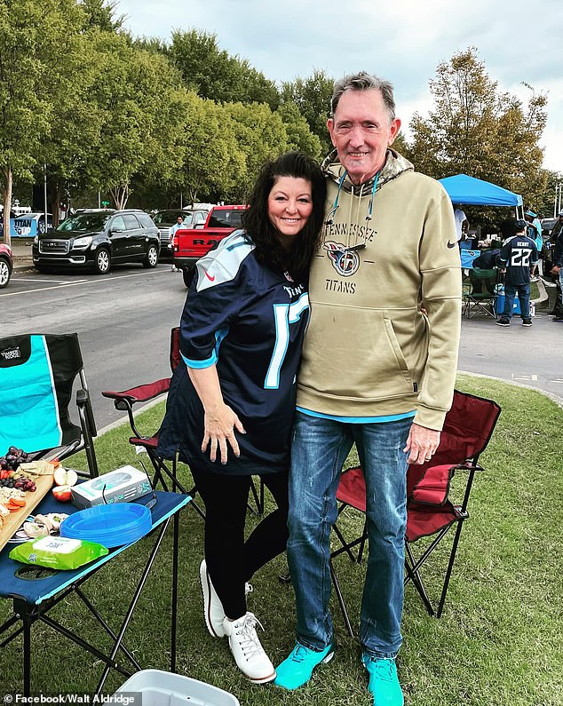 The Alabama native is survived by his wife Stephanie (pictured) and his daughters Rachael and Hannah