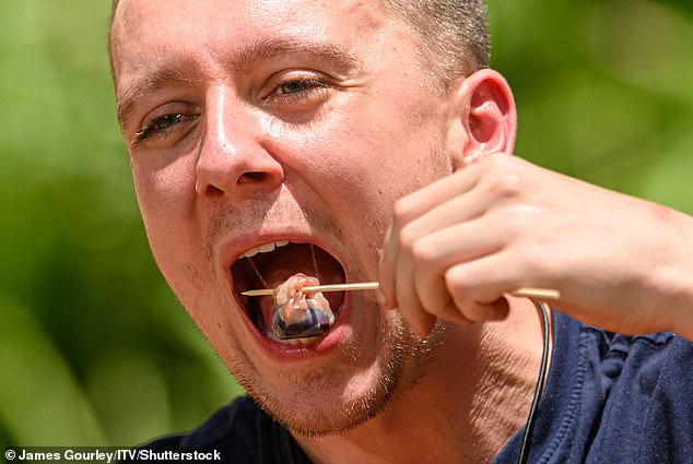 Last was Aitch, who took on the third and final game, Harshmallows where he had to eat four raw fish eyes on a stick