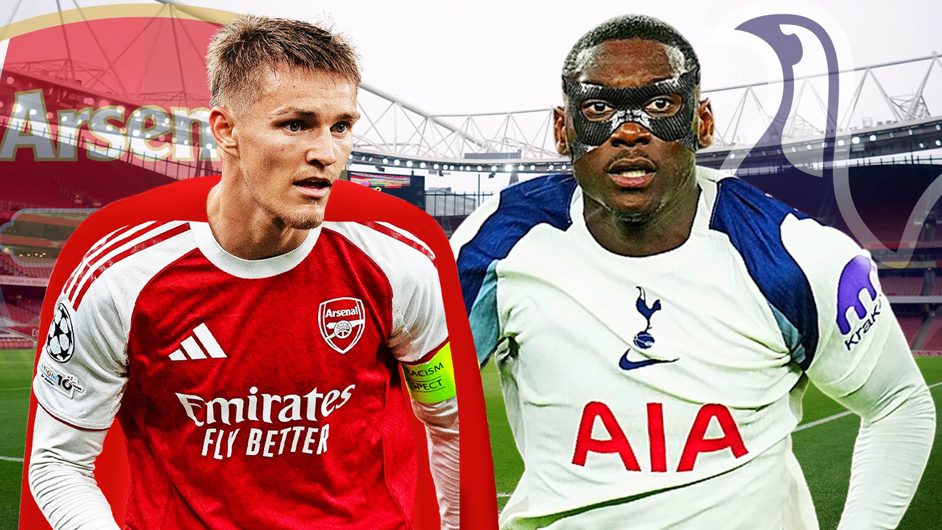 Arsenal captain Odegaard set for superhero return in North London derby while Spurs star Kolo Muani could play in MASK