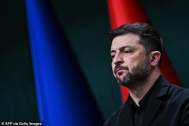 Ukraine's President Volodymyr Zelensky attends a joint press conference with Turkey's President following their meeting at the Presidential Complex in Ankara on November 19, 2025