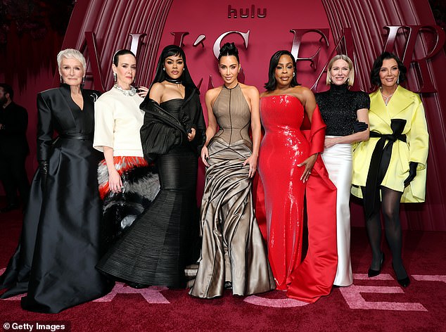 When the show came out earlier this month, it earned a rarely seen 0% 'rotten' rating on review aggregator website Rotten Tomatoes (Glenn Close, Sarah Paulson, Teyana Taylor, Kim Kardashian, Niecy Nash-Betts, Naomi Watts and executive producer Kris Jenner at the LA premiere)