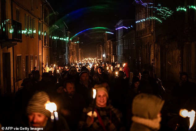 In Beaujeu, the capital of the region that gives the wine its name, revellers held candles to mark the start of Les Sarmentelles, a festival celebrating its release