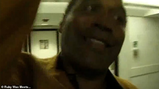 In a video clip, Simpson pretends to stab Wax with a banana while making a screeching noise as he grinned at the camer