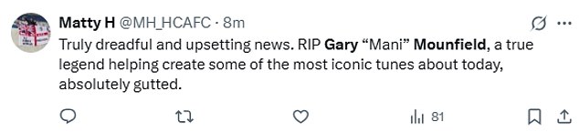 Fans of the bassist quickly flooded social media, with some saying they felt 'hollow' after learning the beloved rocker had passed away