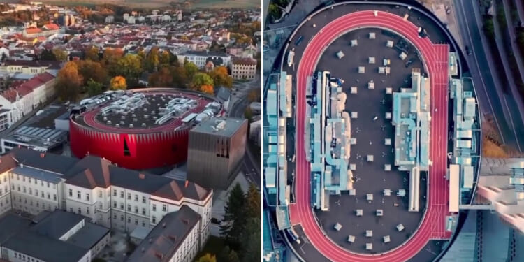 New stadium built at cost of £66million features running track on THE ROOF