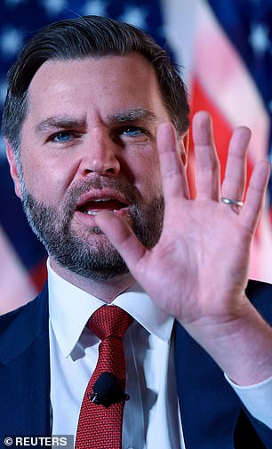 Meanwhile, husband JD was seen with his wedding ring at a speaking event in Washington the following day, November 20