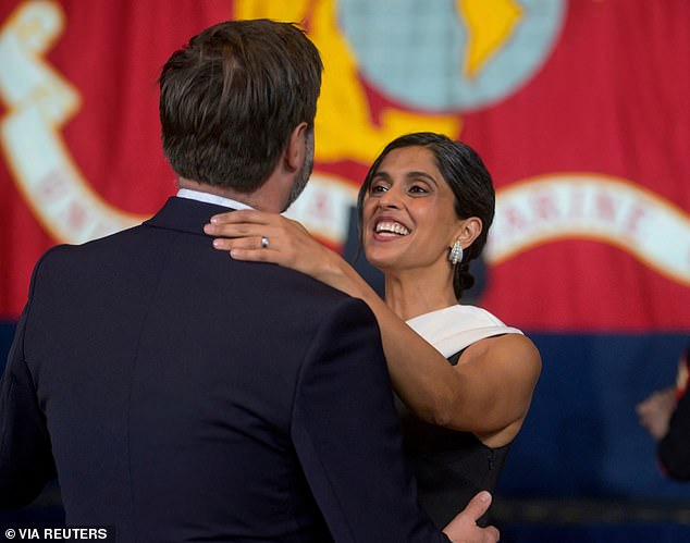 Usha, who has been married to the VP since 2014, was last photographed with her wedding band on November 8 at the Marine Ball