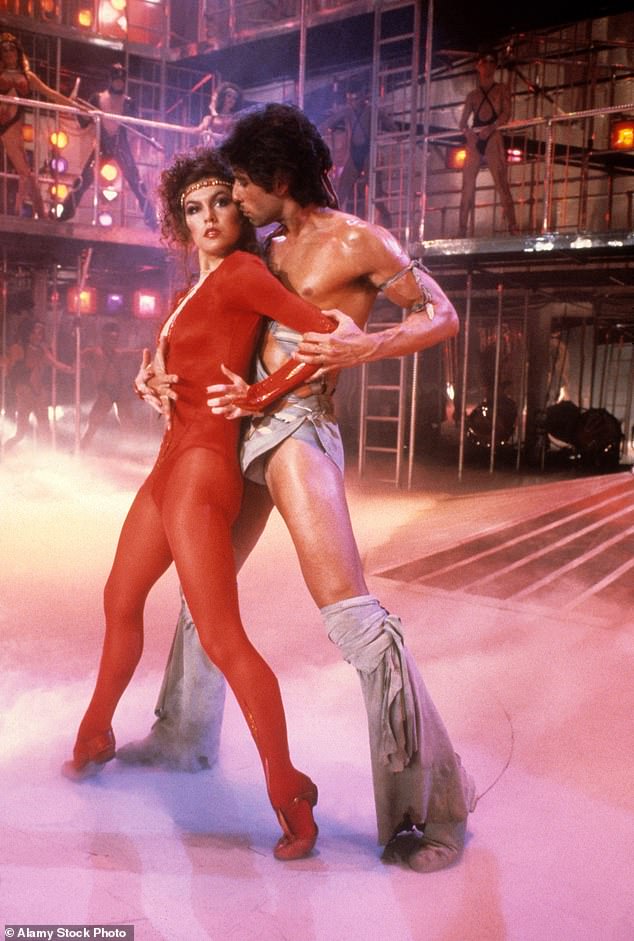 Finola pictured hitting the dance floor with Travolta in Staying Alive