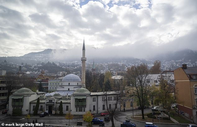 The Emperor's Mosque in Sarajevo, where many Bosnian Serb army snipers laid in abandoned apartments overlooking the besieged city