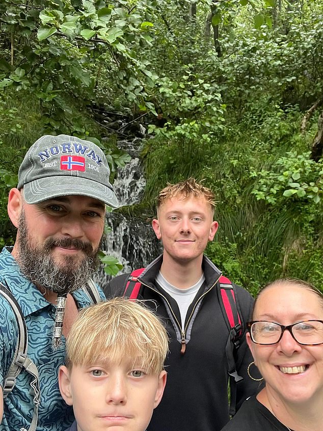 The Purkiss family on a trekking holiday. Their elder son recently joined the military. Kelly is also a veteran