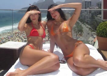 Dua Lipa looks incredible as she strips off to tiny bikini on sun-soaked Brazil trip with lookalike sister