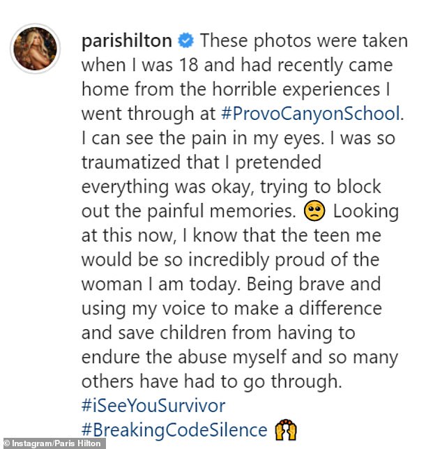 The reality star said her childhood was 'stolen' by the alleged abuse at Provo Canyon School where she spent 11 months aged 17 (pictured aged 18l)