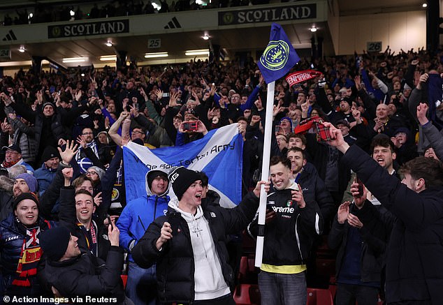 Supporters inside the ground urged him to take on the audacious effort, and when the ball sensationally lobbed Denmark keeper Kasper Schmeichel to secure the 4-2 win, it sent the stadium into frenzy