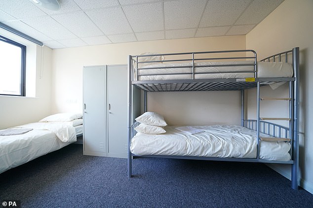 MDP Wethersfield: One of the bedrooms at the site before the asylum seekers moved in. Pictured: July 2023