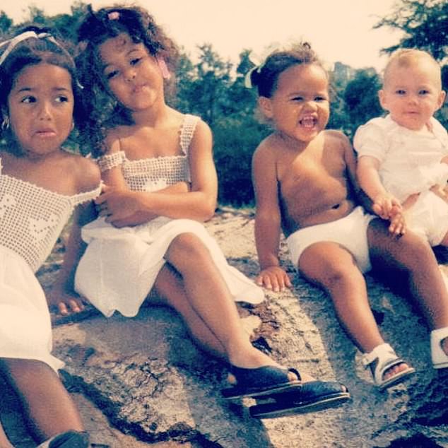 The family are thought to have lived in the three-bedroomed house in east London until it was sold in 1996 for £55,000 (Pictured: Emma with her siblings Charlotte, Rachelle, and Katie-Beth as children)