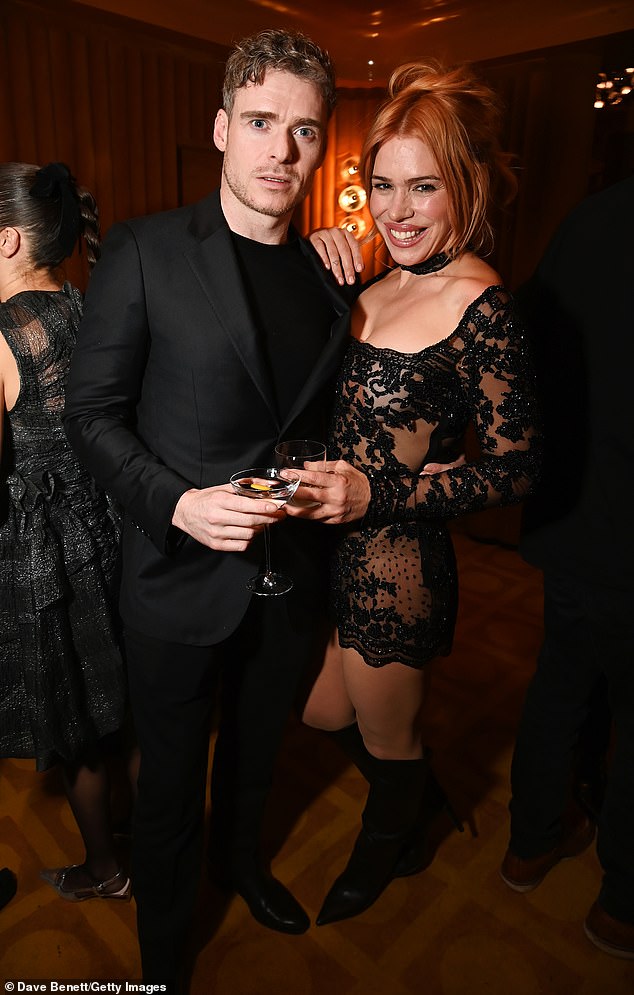 Actor Richard Madden attended the bash and posed with Billie for a snap whilst they enjoyed a drink and catch up together
