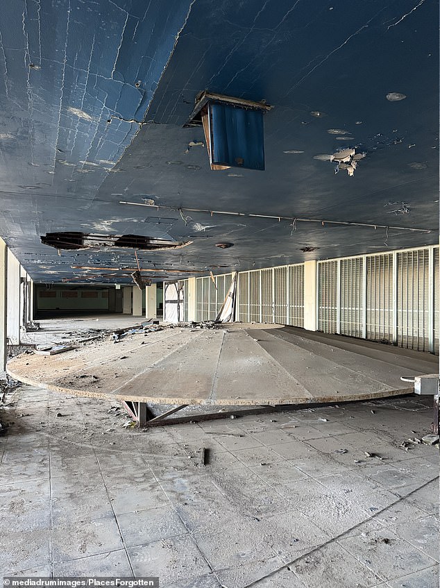 Image shows the skeleton of a luggage belt that has been left untouched for decades