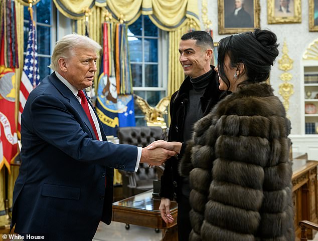 Trump invited Ronaldo and his fiancee Georgina Rodriguez into the Oval Office in Washington