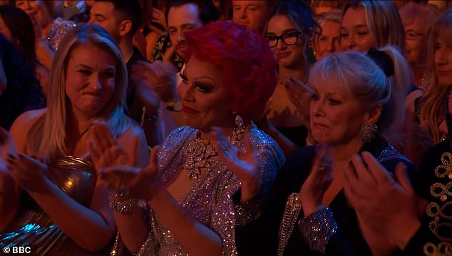 The drag queen was spotted in the front row of the audience looking forlorn as the announcement was made