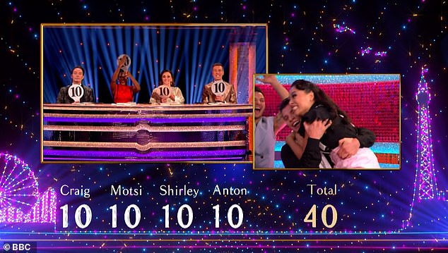 The astounding dance gave Lewis his second perfect score of 40, after he was the first celebrity to achieve it this series
