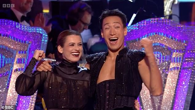 The contestants erupted in joy, safe in the knowledge that there will be no dance-off on Sunday evening, as the ballroom itself also rang with cheers